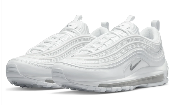 Nike Air Max 97 Triple White Sneakers, 921826-101