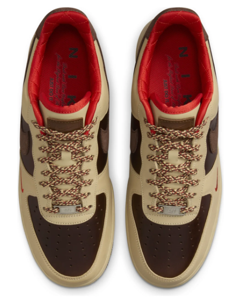Nike Air Force 1 '07 Sneakers, Light British/Cacao Wow/Red, HQ3447-222