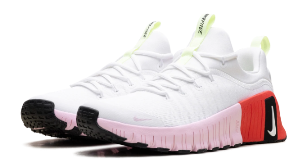 Nike Free Metcon 6 Women's Training Shoes, White/Barely Volt/Bright Crimson/Pink Foam, IB4526-100