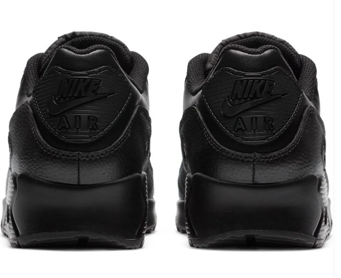 Nike Air Max 90 LTR Men's Leather Sneakers, Triple Black