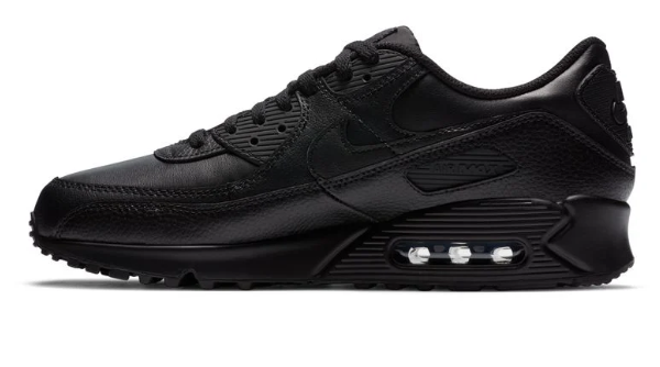 Nike Air Max 90 LTR Men's Leather Sneakers, Triple Black