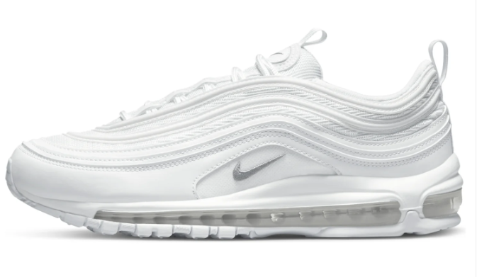 Nike Air Max 97 Triple White Sneakers, 921826-101