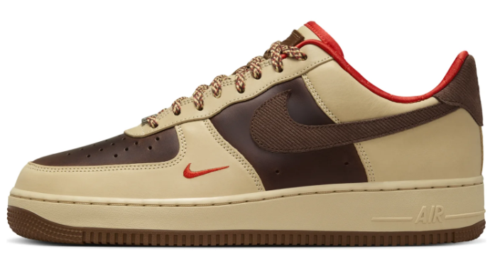 Nike Air Force 1 '07 Sneakers, Light British/Cacao Wow/Red, HQ3447-222