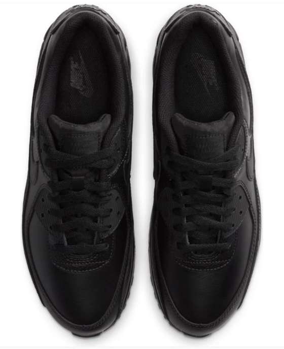 Nike Air Max 90 LTR Men's Leather Sneakers, Triple Black