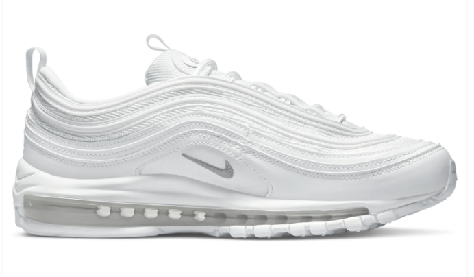 Nike Air Max 97 Triple White Sneakers, 921826-101